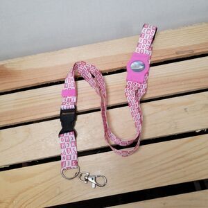 Carnival Cruise Pink & White Lanyard w/ Porthole Picture and Removeable Clip